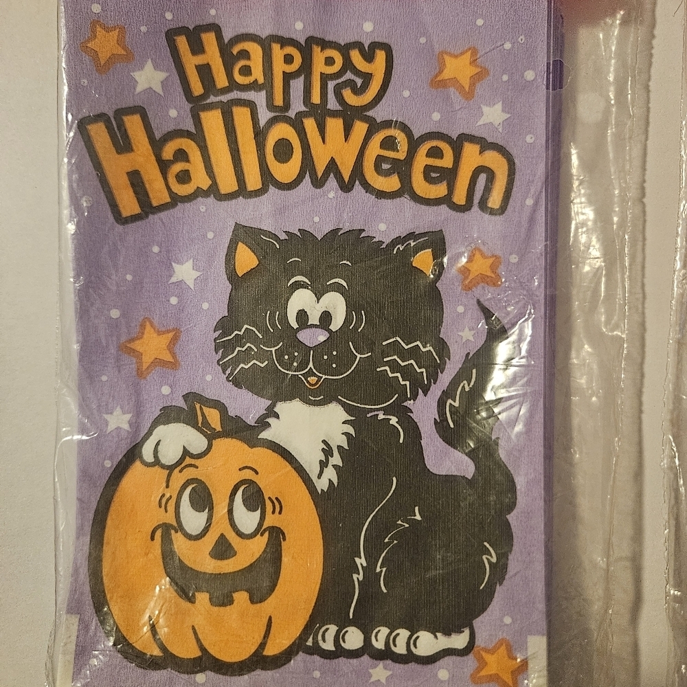 Vintage Halloween 1995 Trick Or Treat Goodie Bags Lot 2 Sets Of 40 Cat Pumpkin - Picture 3 of 11